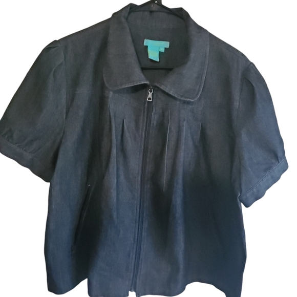 SANDRO SPORTSWEAR JEAN TOP EUC XL - Picture 1 of 6